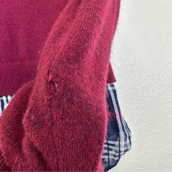 Veronica Beard Jensen Puff Sleeve Cashmere Tunic Sweater Size XS/S in Burgundy - Picture 8 of 11